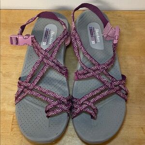 Skechers Women's Reggae Slim strappy  outdoor pink summer sandals size 10